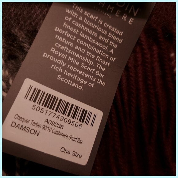 CASHMERE & LAMBSWOOL Scarf GUARANTEED SCOTTISH IMPORT FINEST QUALITY NWT - Picture 7 of 7